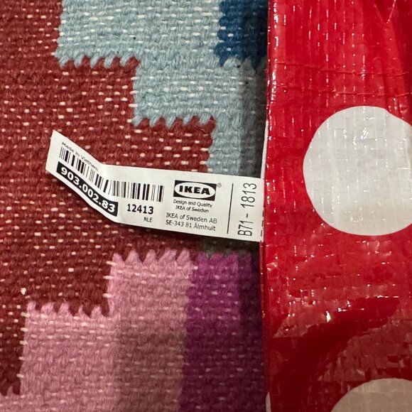 IKEA SÄCKKÄRRA Red /White Polka Dot, Reuseable Large Shopper Tote Bag 903.002.83 - Picture 8 of 8